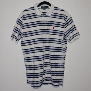 Polo Ralph Lauren Striped Polo Shirt – White / Blue (Men’s M)